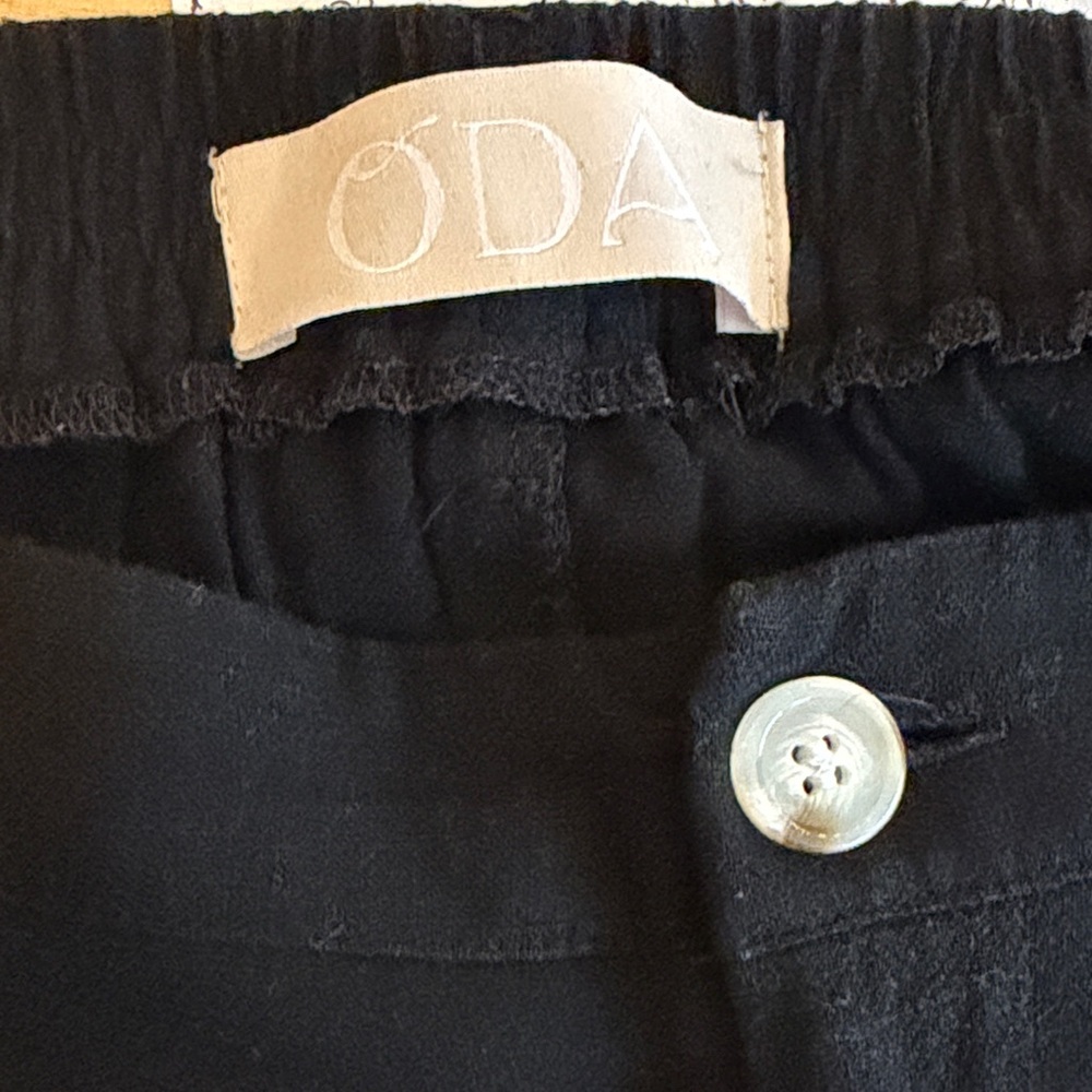 ODA Black Linen Black Wide Leg Pants - Picture 4 of 4